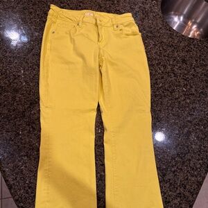Cabi yellow crop jeans
